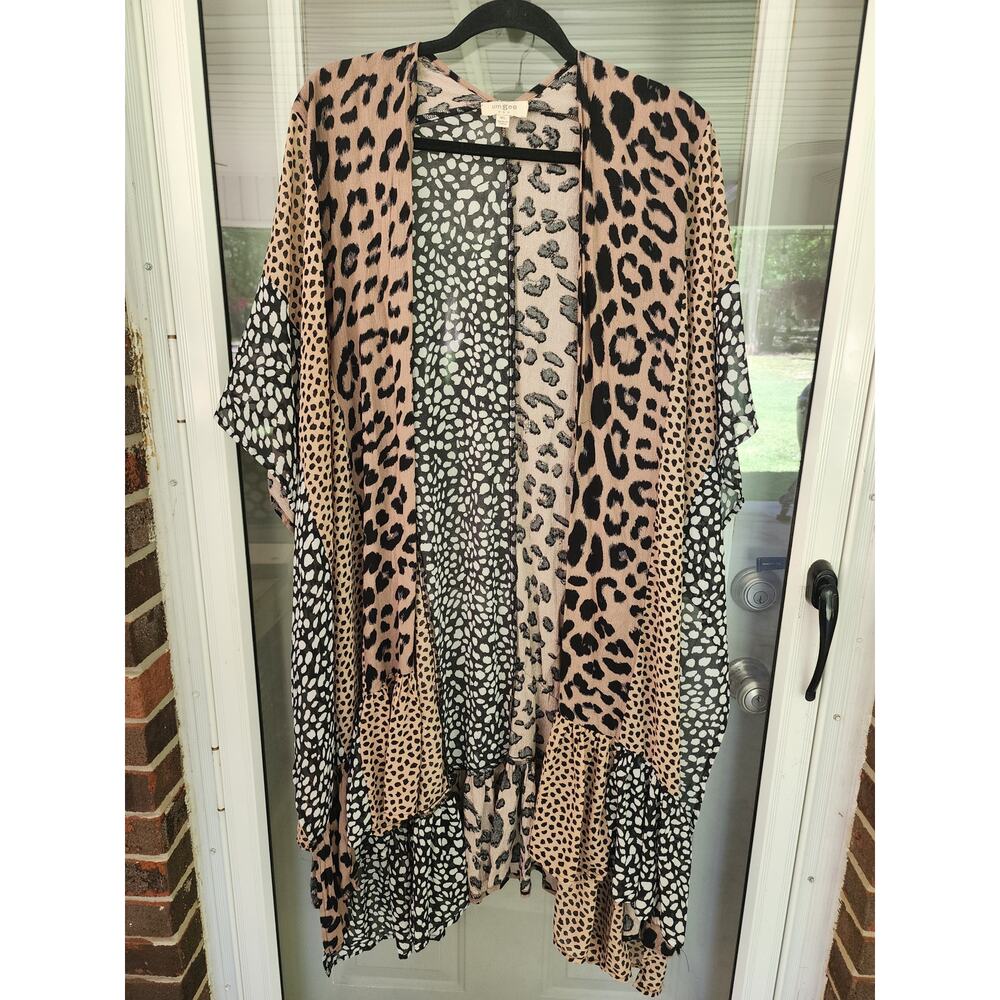 Umgee Women's Size Medium/Large Animal Print Overlay Layering Smock